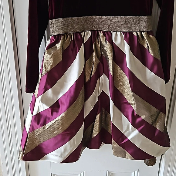 Bonnie Jean Girls 16 Holiday Dress Plum Purple Gold - Picture 2 of 9